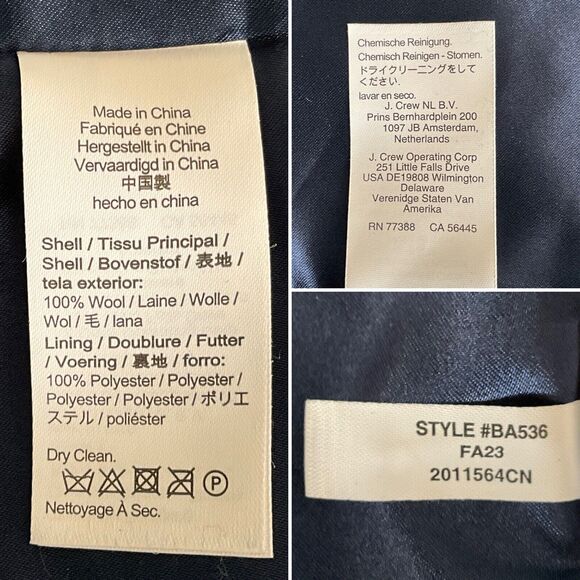 100% Italian Wool Double Faced Blazer J. CREW Green Leighton Jacket 2 - Picture 9 of 13